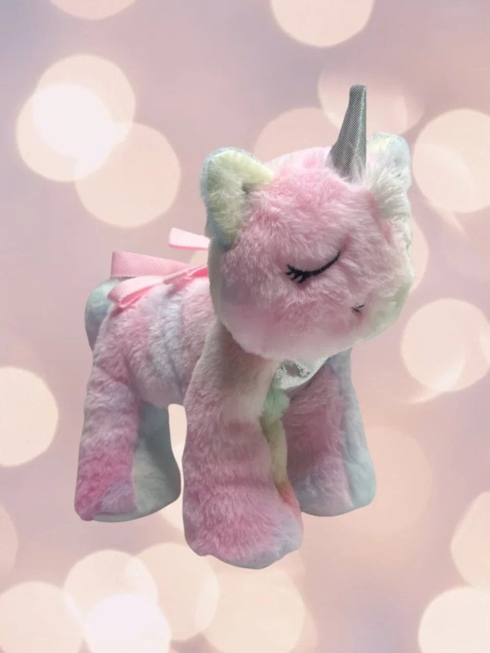 NWT Unicorn Bag Plush Stuffed Animal Purse Tie Dye Rainbow Crossbody Girls #4